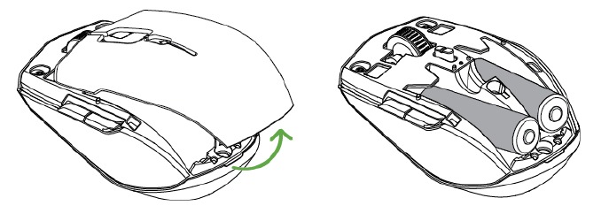 RAZER - PRO CLICK MINI - INSERTING THE BATTERY - Step 1 INSERTING THE BATTERY - Step 1