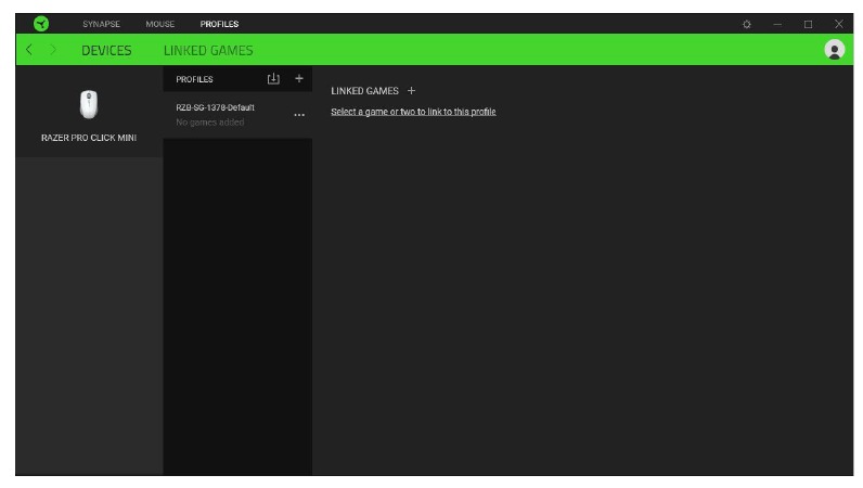 RAZER - PRO CLICK MINI - PROFILES TAB - Devices PROFILES TAB - Devices