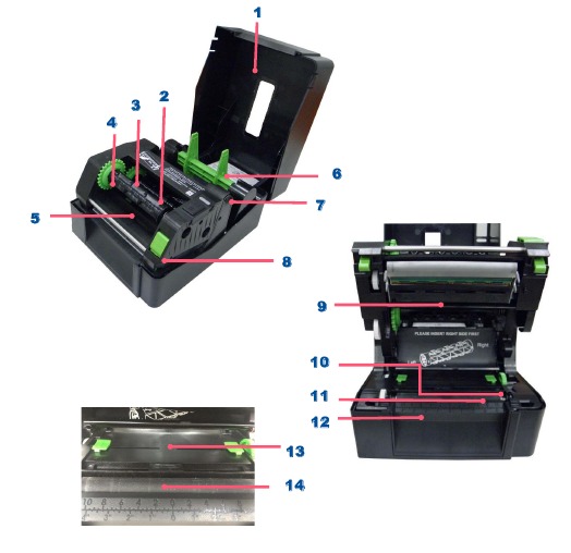 TSC - PRINTRONIX AUTO ID TE200 Series - Interior View Interior View