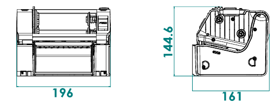 TSC - PRINTRONIX AUTO ID TE200 Series - Print engine mechanism measurements Print engine mechanism measurements