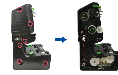 TSC - PRINTRONIX AUTO ID TE200 Series - Replacing the Encoder Assembly - Step 2 Replacing the Encoder Assembly - Step 2