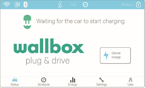 Wallbox - COMMANDER - STATUS - CONNECTED - Step 1 STATUS - CONNECTED - Step 1