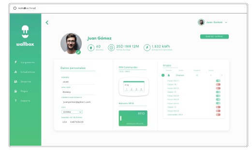 Wallbox - COMMANDER - USER DETAILS USER DETAILS