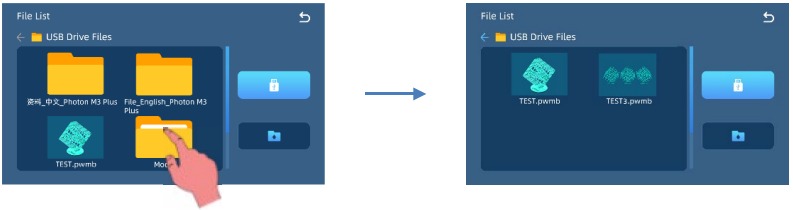 Anycubic - Photon M3 Plus - First Print Instructions - File list operation First Print Instructions - File list operation