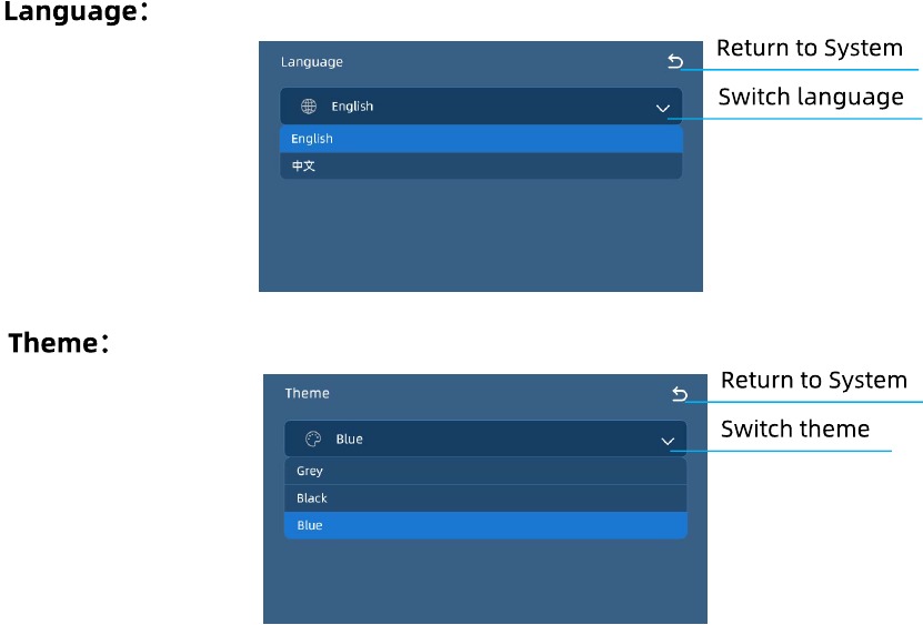 Anycubic - Photon M3 Plus - System Menu Directory - Part 1 System Menu Directory - Part 1