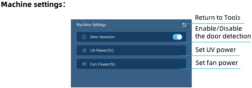 Anycubic - Photon M3 Plus - Tools Menu Directory - Part 2 Tools Menu Directory - Part 2