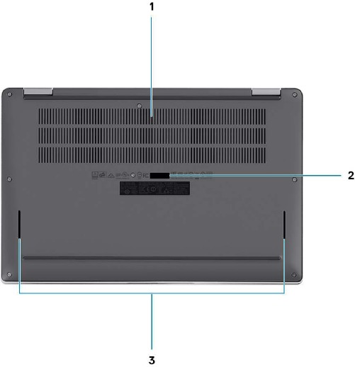Dell - Latitude 7310 - Chassis overview - Bottom view Chassis overview - Bottom view