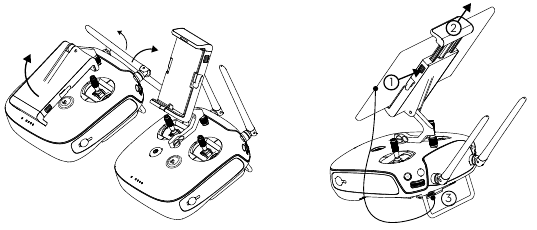 DJI - PHANTOM 4 ADVANCED - Preparing the Remote Controller Preparing the Remote Controller
