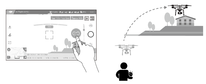 DJI - PHANTOM 4 ADVANCED - Using TapFly - Step 3 Using TapFly - Step 3
