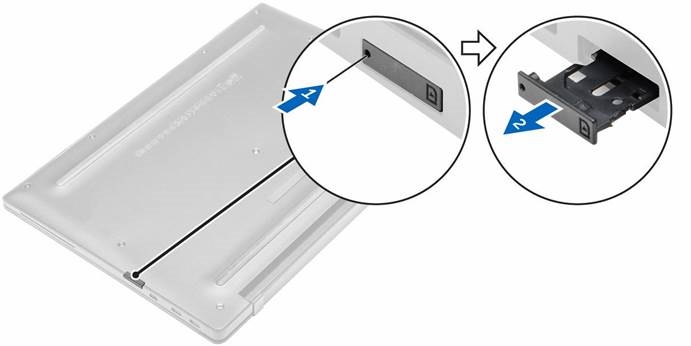 Dell - Latitude 7370 - Installing the micro Subscriber Identification Module (SIM) card Installing the micro Subscriber Identification Module (SIM) card