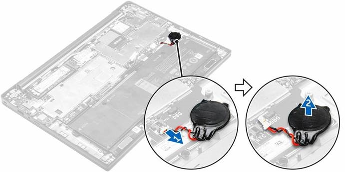 Dell - Latitude 7370 - Removing the coin cell battery - Step 2 Removing the coin cell battery - Step 2