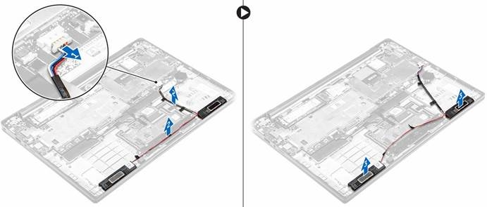 Dell - Latitude 7370 - Removing the speakers Removing the speakers