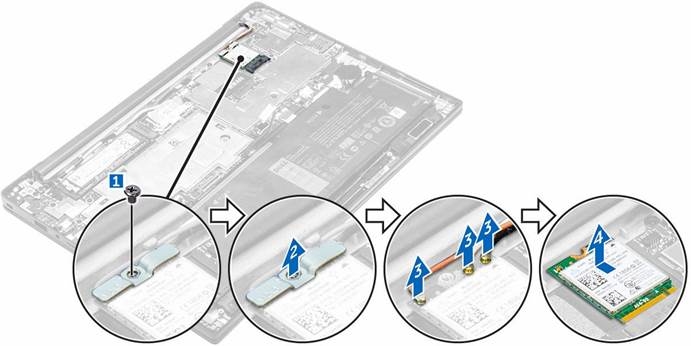 Dell - Latitude 7370 - Removing the WLAN card - Step 2 Removing the WLAN card - Step 2