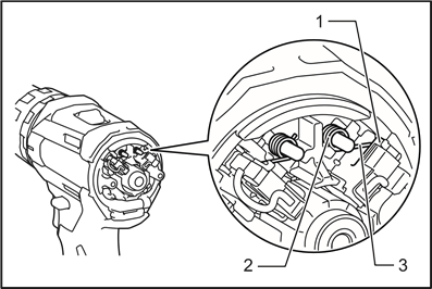 Makita - DHP482 - Replacing carbon brushes - Step 3 Replacing carbon brushes - Step 3
