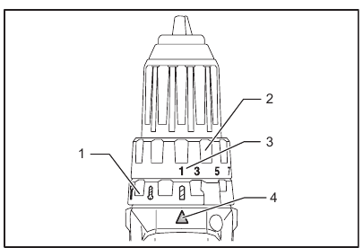 Makita - DHP482 - Selecting the action mode Selecting the action mode