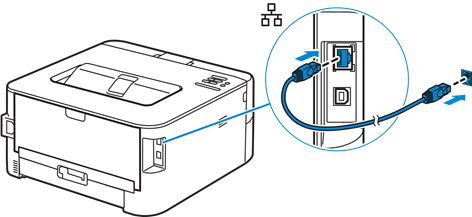 Dell - E310dw - For Ethernet connection, connect the ethernet cable For Ethernet connection, connect the ethernet cable