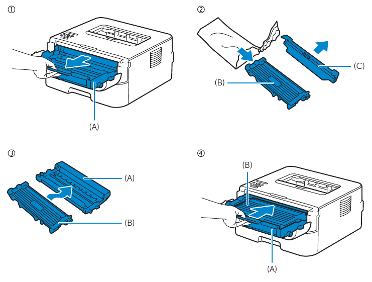 Dell - E310dw - Install the toner cartridge Install the toner cartridge