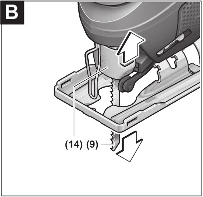 Bosch - PST 700 E - Assembly - Removing the blade Assembly - Removing the blade