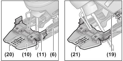 Bosch - PST 700 E - Operation - Using the Cut Control for mitre cuts Operation - Using the Cut Control for mitre cuts