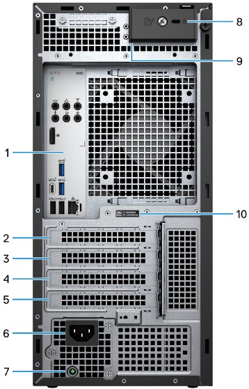 Dell - XPS 8950 - Overview - Part 2 - Back Overview - Part 2 - Back