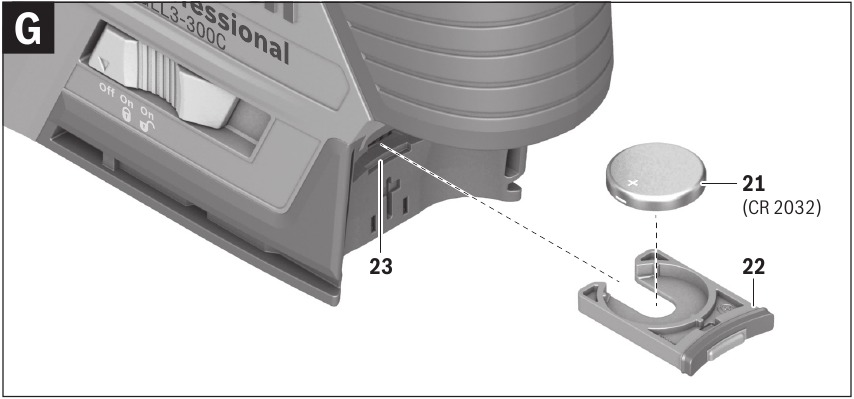 Bosch - GLL3-330C - Button Cell Activation/Replacement Button Cell Activation/Replacement