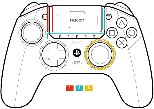 Nacon - REVOLUTION 5 PRO - Advanced mode settings - (APP) - Indicator LEDs - Step 1 Advanced mode settings - (APP) - Indicator LEDs - Step 1