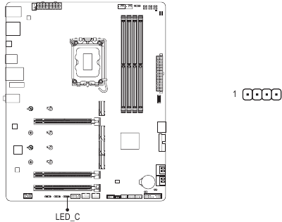 Gigabyte - Z890 GAMING X WIFI7 - LED_C (RGB LED Strip Header) LED_C (RGB LED Strip Header)