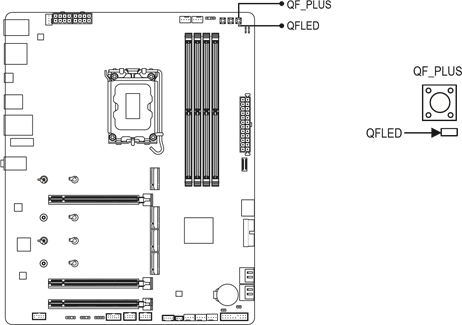 Gigabyte - Z890 GAMING X WIFI7 - Onboard Buttons and LEDs - QF_PLUS Onboard Buttons and LEDs - QF_PLUS