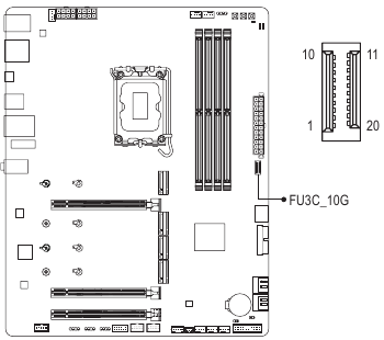 Gigabyte - Z890 GAMING X WIFI7 - USB Type-C® Header, with USB 3.2 Gen 2 Support USB Type-C® Header, with USB 3.2 Gen 2 Support