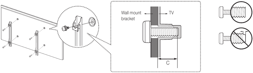 Samsung - 6500 Series - Mounting the TV on a wall Mounting the TV on a wall
