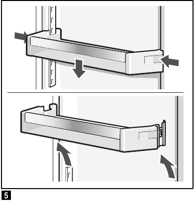 Bosch - 4 Series - Interior fittings - Adjusting EasyLift door shelf Interior fittings - Adjusting EasyLift door shelf