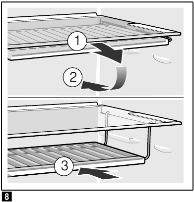 Bosch - 4 Series - Interior fittings - Folding the Variable shelf Interior fittings - Folding the Variable shelf