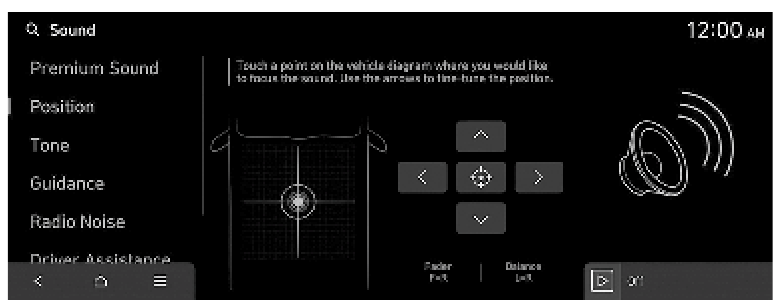 Hyundai - SANTA FE 2025 - Adjusting The Sound Control Adjusting The Sound Control