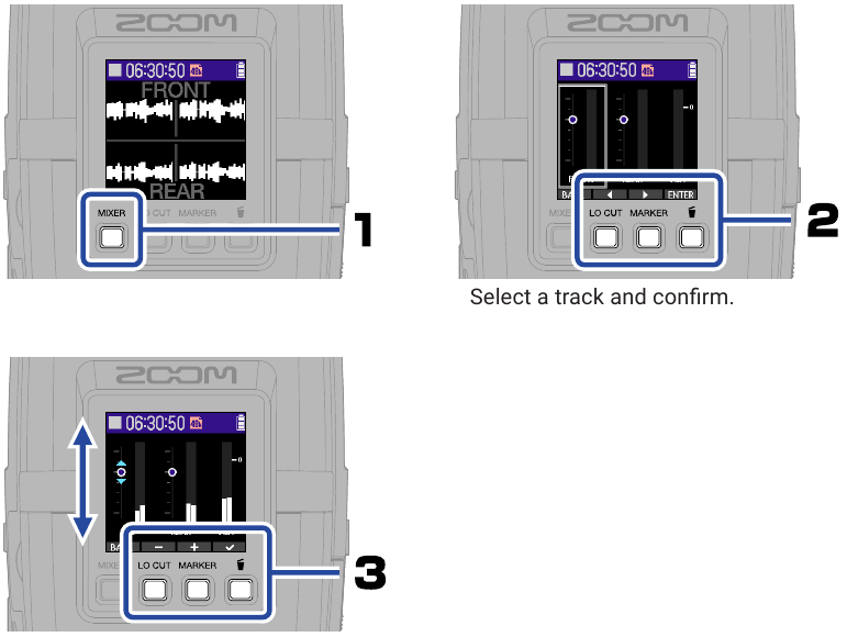ZOOM - H2essential - Adjusting the monitoring mix Adjusting the monitoring mix