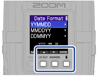 ZOOM - H2essential - Making settings/first turned on - Date format setting Making settings/first turned on - Date format setting