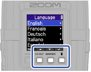 ZOOM - H2essential - Making settings/first turned on - Language setting Making settings/first turned on - Language setting