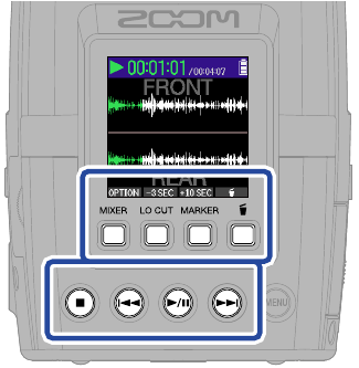 ZOOM - H2essential - Playing recordings - Operations during playback Playing recordings - Operations during playback