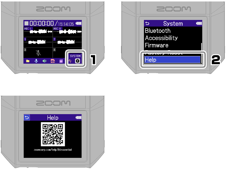 ZOOM - H6essential - Accessing online help (2D code) Accessing online help (2D code)