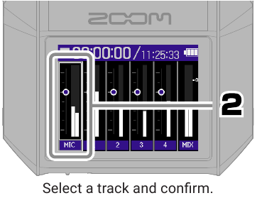 ZOOM - H6essential - Inputs 1–4 - Adjusting the monitoring mix - Step 2 Inputs 1–4 - Adjusting the monitoring mix - Step 2