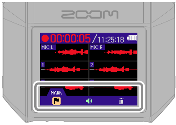 ZOOM - H6essential - Recording - Using the Recording Screen Recording - Using the Recording Screen