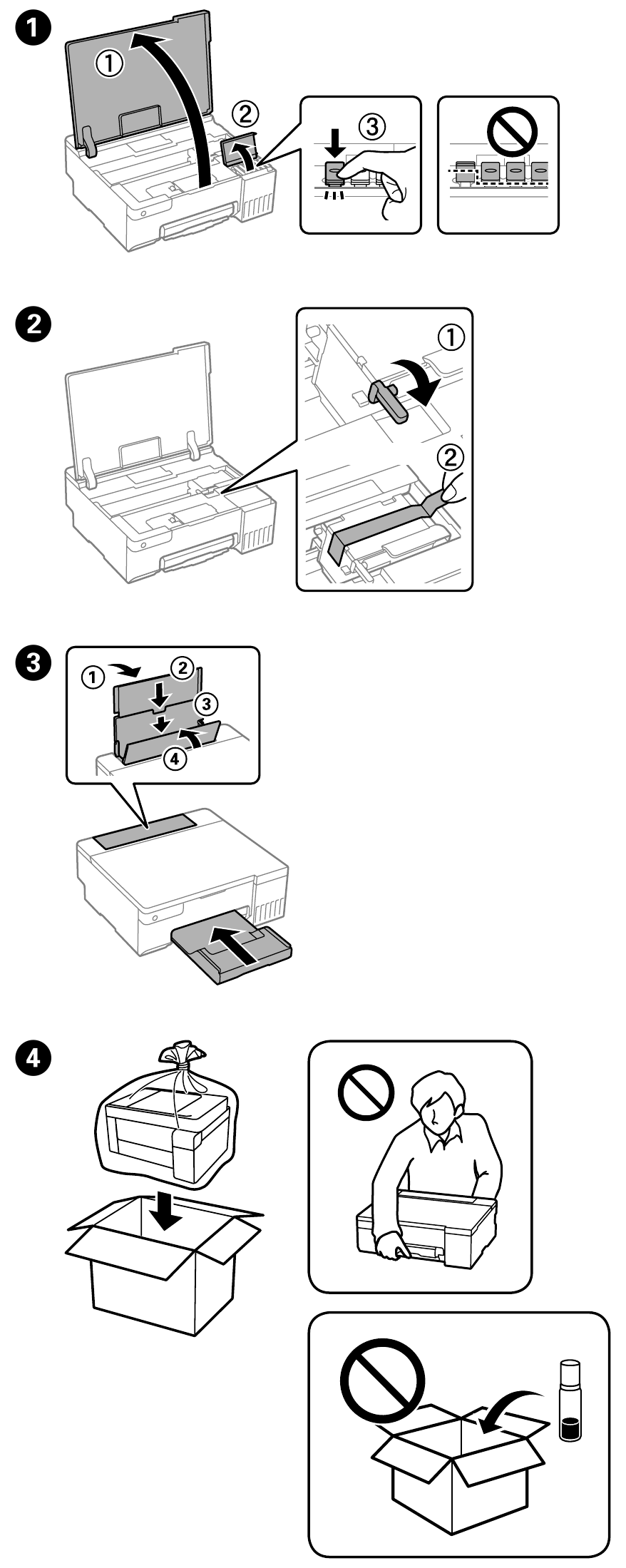 Epson - L8050 Series - Storing and Transporting - Step 1 Storing and Transporting - Step 1