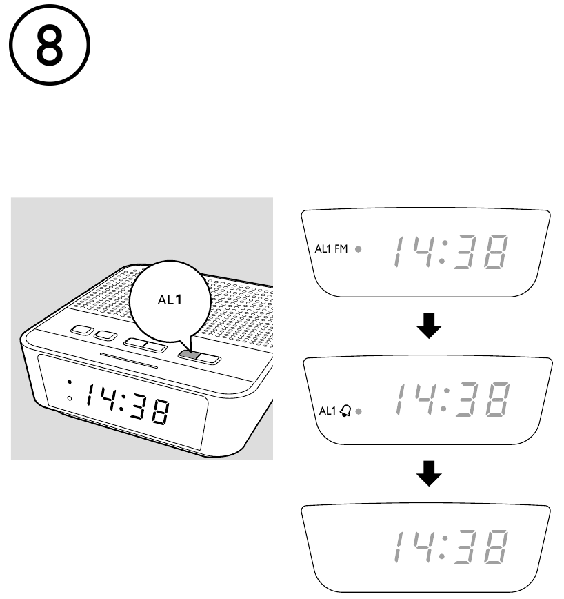 Philips - AJ3115 - Select alarm source Select alarm source