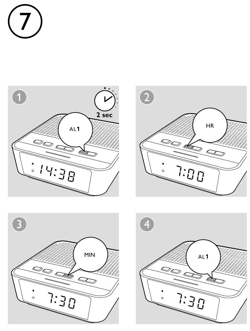 Philips - AJ3115 - Set alarm Set alarm