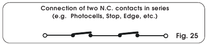 FAAC - 844 - Connection of photocells and safety devices - Example 2 Connection of photocells and safety devices - Example 2