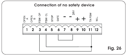 FAAC - 844 - Connection of photocells and safety devices - Example 3 Connection of photocells and safety devices - Example 3
