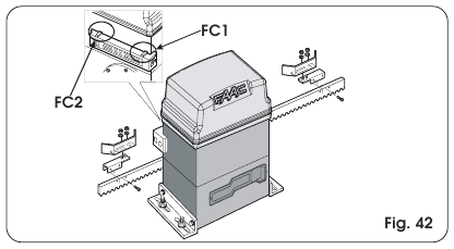 FAAC - 844 - DETERMINING THE STOP POINTS AT TRAVEL LIMIT - Example 2 DETERMINING THE STOP POINTS AT TRAVEL LIMIT - Example 2