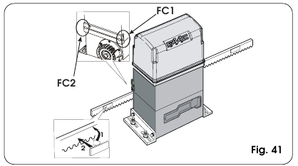 FAAC - 844 - DETERMINING THE STOP POINTS AT TRAVEL LIMIT - Example 1 DETERMINING THE STOP POINTS AT TRAVEL LIMIT - Example 1