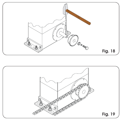 FAAC - 844 - INSTALLATION OF CHAIN PINIONS - MOD. 844 ER CAT INSTALLATION OF CHAIN PINIONS - MOD. 844 ER CAT