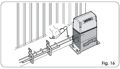 FAAC - 844 - INSTALLING THE RACK - Step 2 INSTALLING THE RACK - Step 2