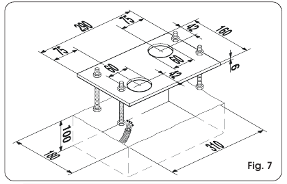 FAAC - 844 - MASONRY FOR FOUNDATION PLATE - Step 3 MASONRY FOR FOUNDATION PLATE - Step 3